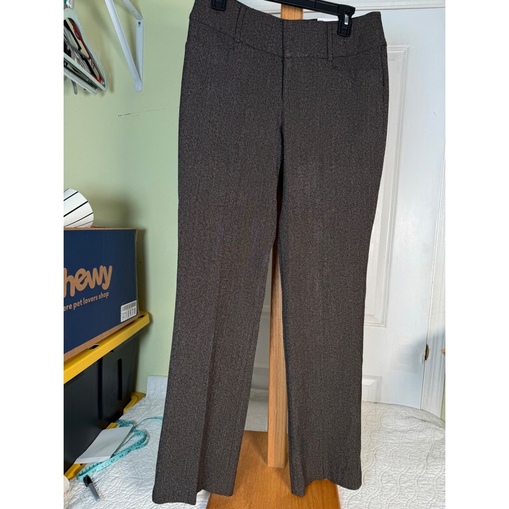 Nine West Womens Brown Textured Bootcut Mid Rise Tummy Control Dress Pants 4